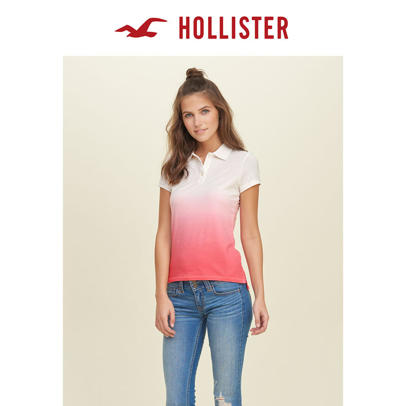 Hollister 2016春装新款图案紧身 Polo 衫 女 116762