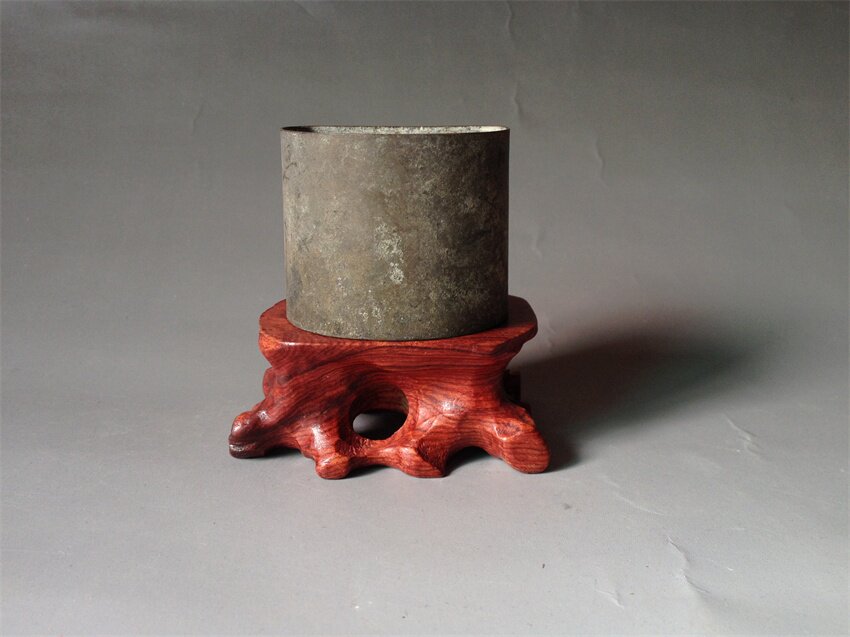 Minqing Republic of China brass thick fetal bird food cylinder large open door Wen playing with bird bug-ware old objects collection Pays and palate