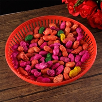Wedding newlywed early birth of precious children Colored peanuts dyed red and green peanuts Wedding celebration wedding room Wedding bed press bed decoration