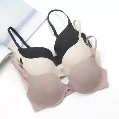 Japanese fashionable glossy seamless underwear on Totti chest summer ultra-thin silk underwear women gather large size bra