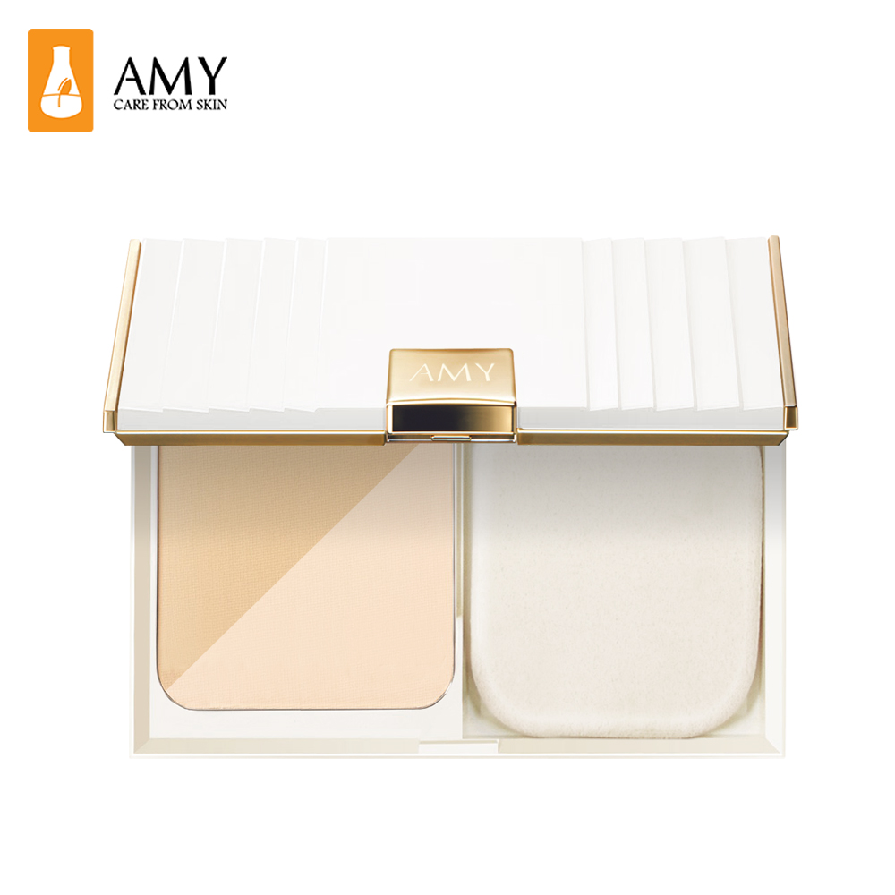 Amy/安美双色粉饼 定妆持久遮瑕控油干湿两用干粉正品修容粉底