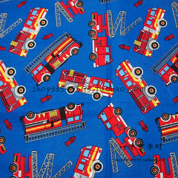 Wide 105 Foreign Trade flat cotton fabric JT065 Treasure Blue Blue Fire Vehicle Save 80g half meters
