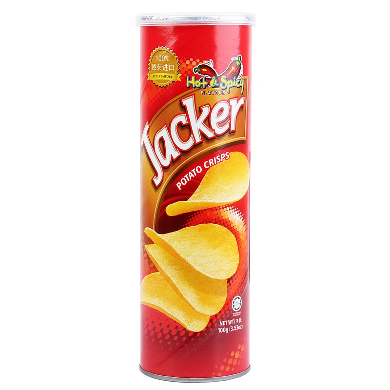 【天猫超市】马来西亚进口 Jacker杰克香辣味薯片 100g 洋芋片