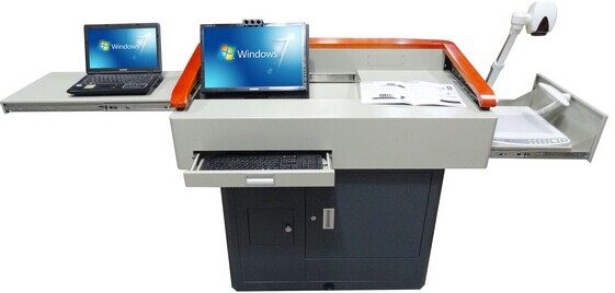 Steel Podium Multimedia Podium Steel Wood Lecture Table Luxury Podium Electronic Podium Lecture Desk Smart Classroom