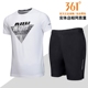 361 độ chạy phù hợp với nam giới mùa hè 361 của nam giới thường thể dục thể thao vòng cổ ngắn tay t- shirt năm quần áo bộ adidas Thể thao sau