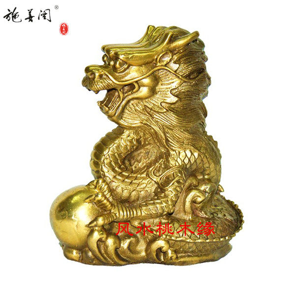 Pure bronze dragon Xiaolong Fashion Household office Wine cabinet accessories set mascot large medium number