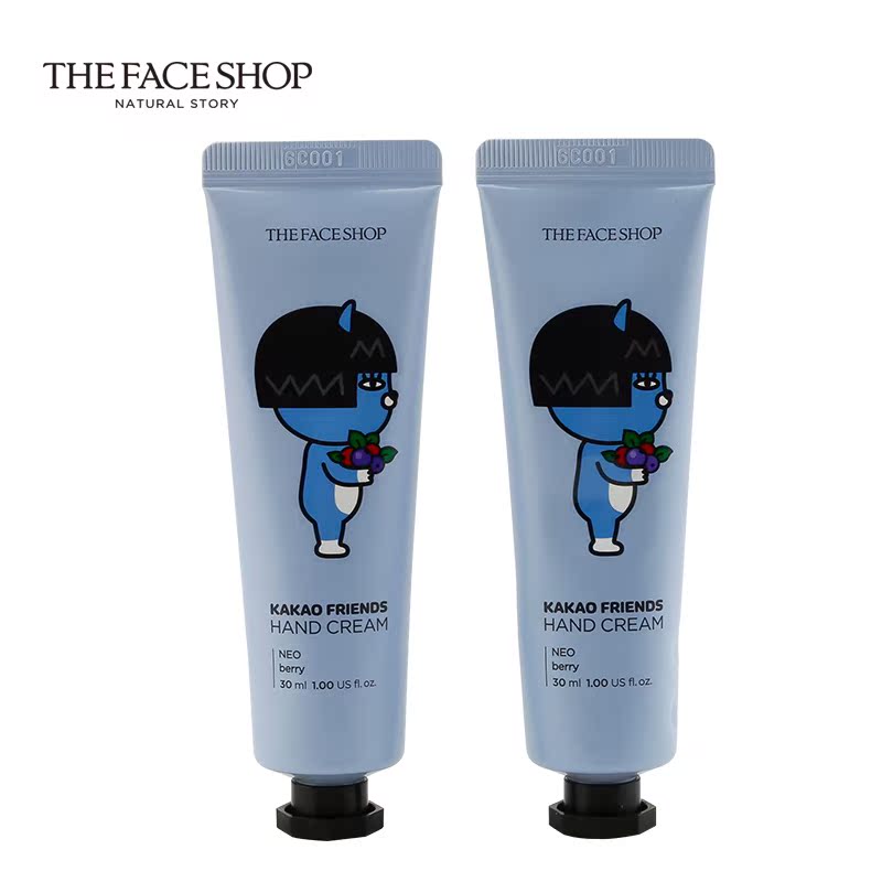 韩国THEFACESHOP/菲诗小铺KAKAOFRIENDS NEO蓝莓护手霜30ml*2