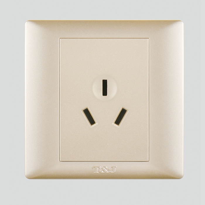 Tianji electrical switch panel Yueting series 86 Type 16A three-hole air conditioning power socket champagne gold