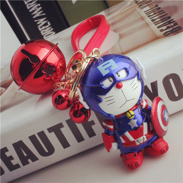 Captain America Edition Key Chain Car Key Pendant Jingle Cat Bell - Taobao