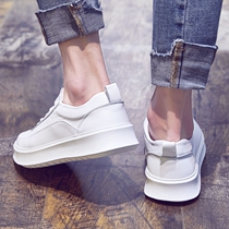 Summer Joker board shoes Korean version of the trend breathable casual shoes mens high white shoes low thick soles white shoes trendy shoes