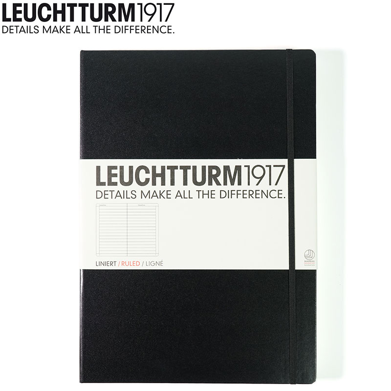 German Beacon Leuchtturm 1917 black hardbound notepad stationery notepad plus large A4+