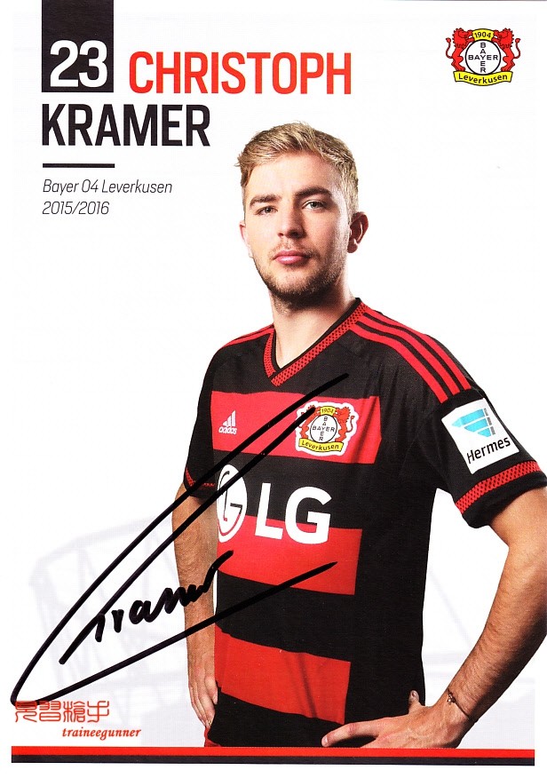 German national foot Kramer Leverkusen 2015 -16 -16 pro-pen signature official card