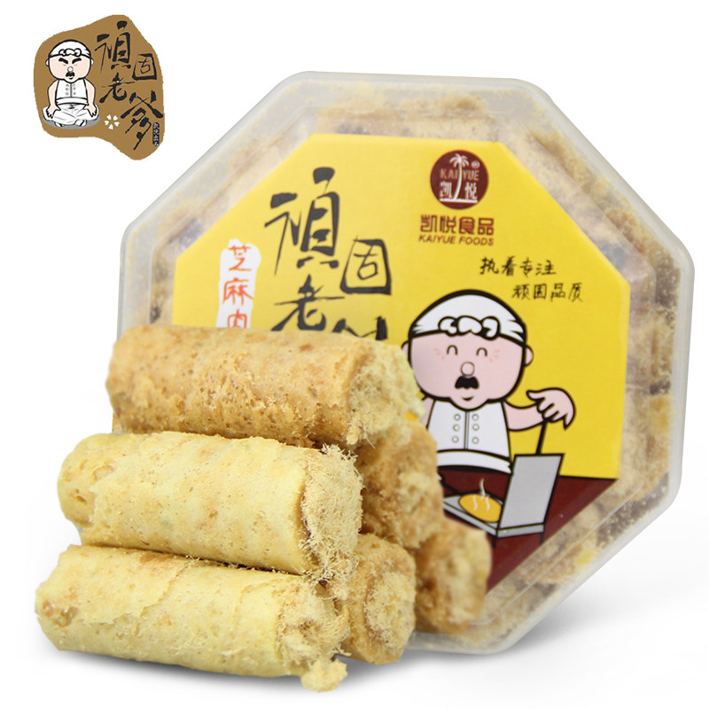 【天猫超市】顽固老爹芝麻肉松蛋卷150g 美味糕点厦门零食饼干