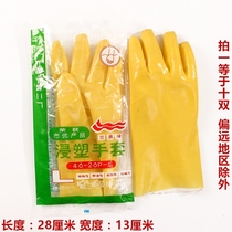 Lan Lang brand plastic-impregnated gloves wear-resistant oil-resistant acid and alkali-resistant waterproof thickened work protection gloves