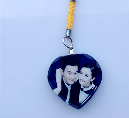 Crystal Image Photo Making Custom Car Key Button Photo Key Button Pendant Pendant Heart-shaped Mobile Phone Sling