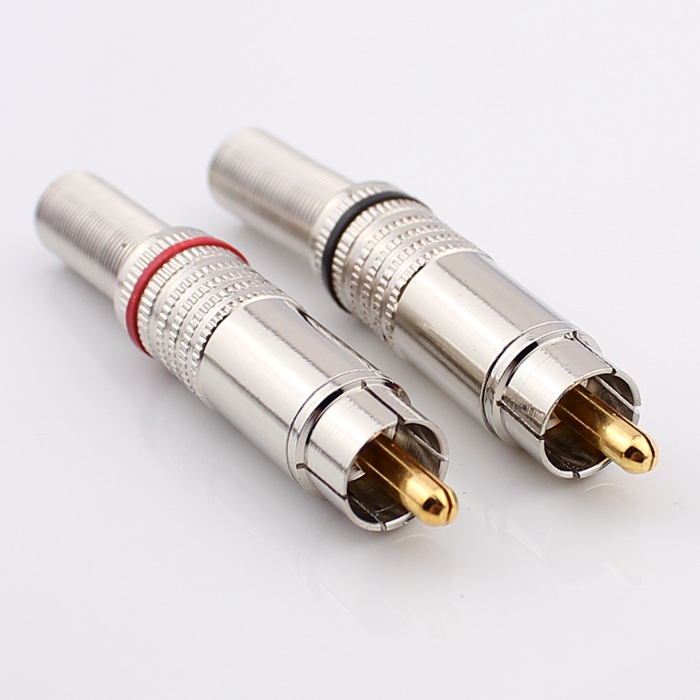 Authentic special closed lotus plug RCA plug wiring double sound pure copper welding lotus plug