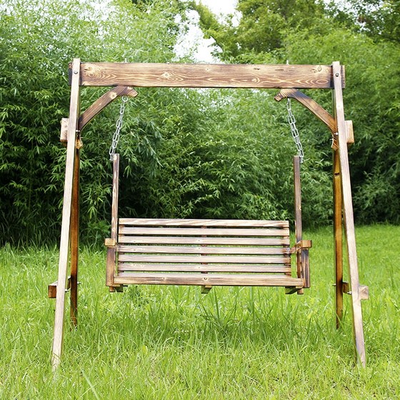 Special antiseptic solid wood swing outdoor garden double rocking chair children hanging basket balcony swing indoor leisure home