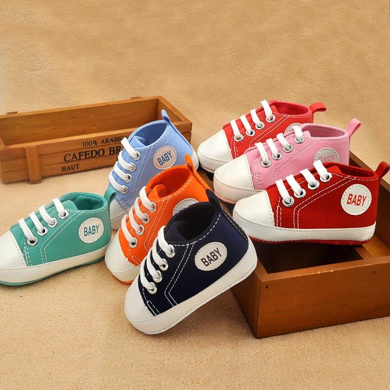 Children's toddler shoes baby canvas shoes Q5 soft bottom non-slip 0-1 year old spring autumn sports shoes for men and women baby shoes