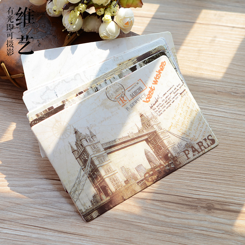 Retro European style postcards, shooting props, retro photography props, online shop photo props