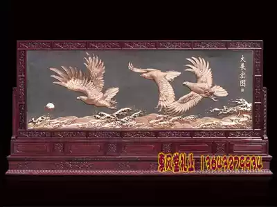 Copper relief floor-standing cabinet screen big picture) screen partition) housewarming gift decoration) office screen decoration