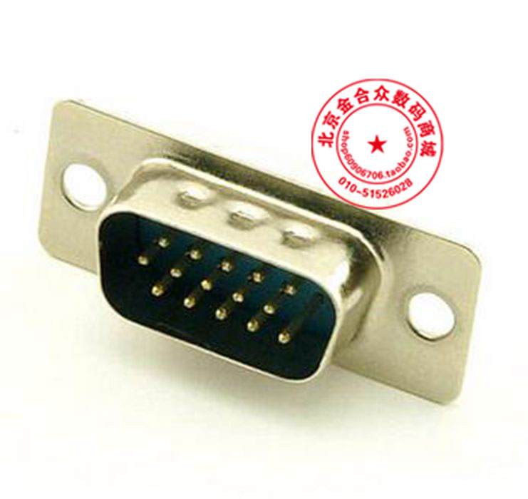 HD15 pin welding male head three-row 15-pin welding head VGA welding wire male head