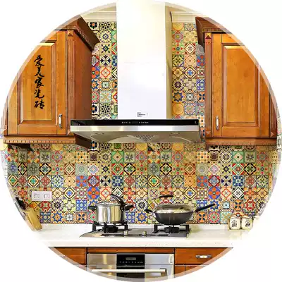 10*10 European waistline tile stair dressing room kitchen tiles 100*100 Mediterranean antique hornflower pieces