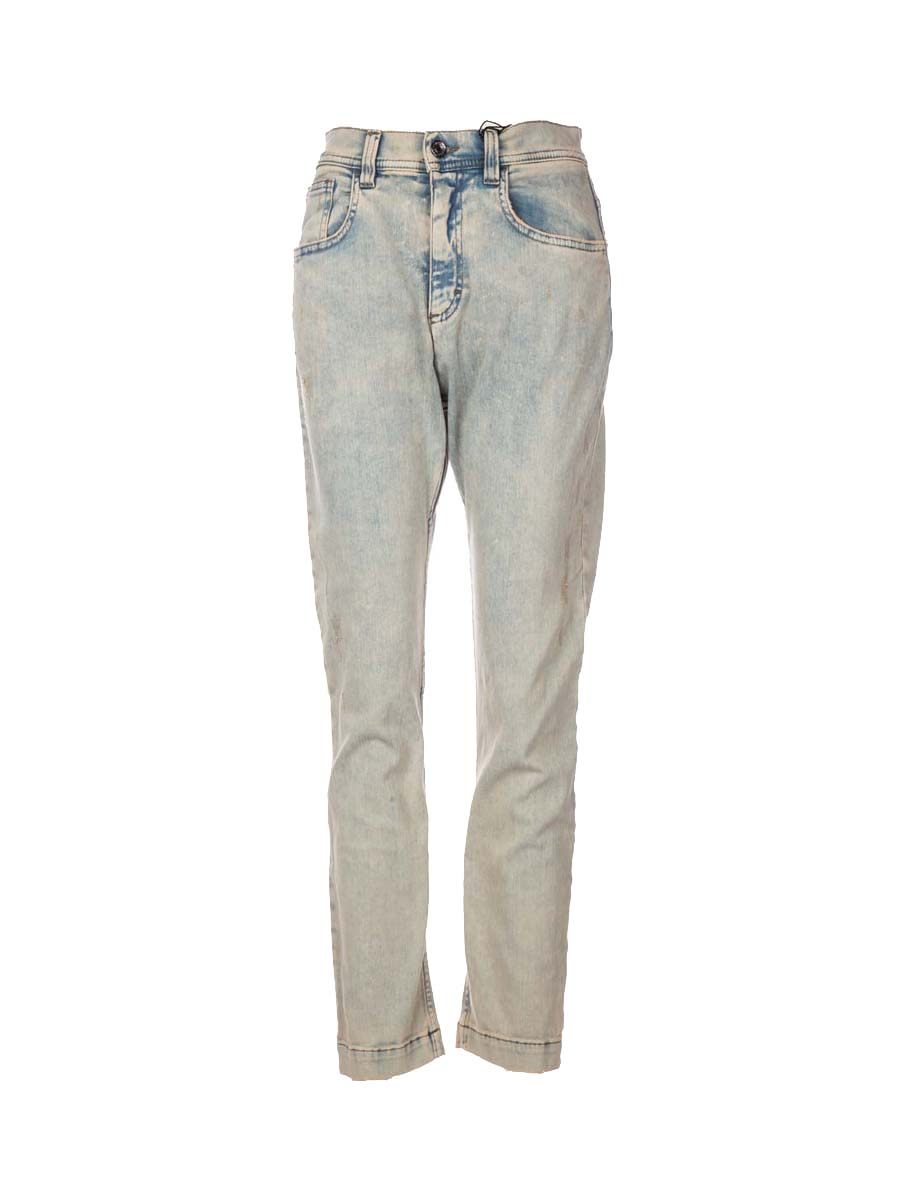 Dolce&Gabbana 白蓝色做旧宽松长裤