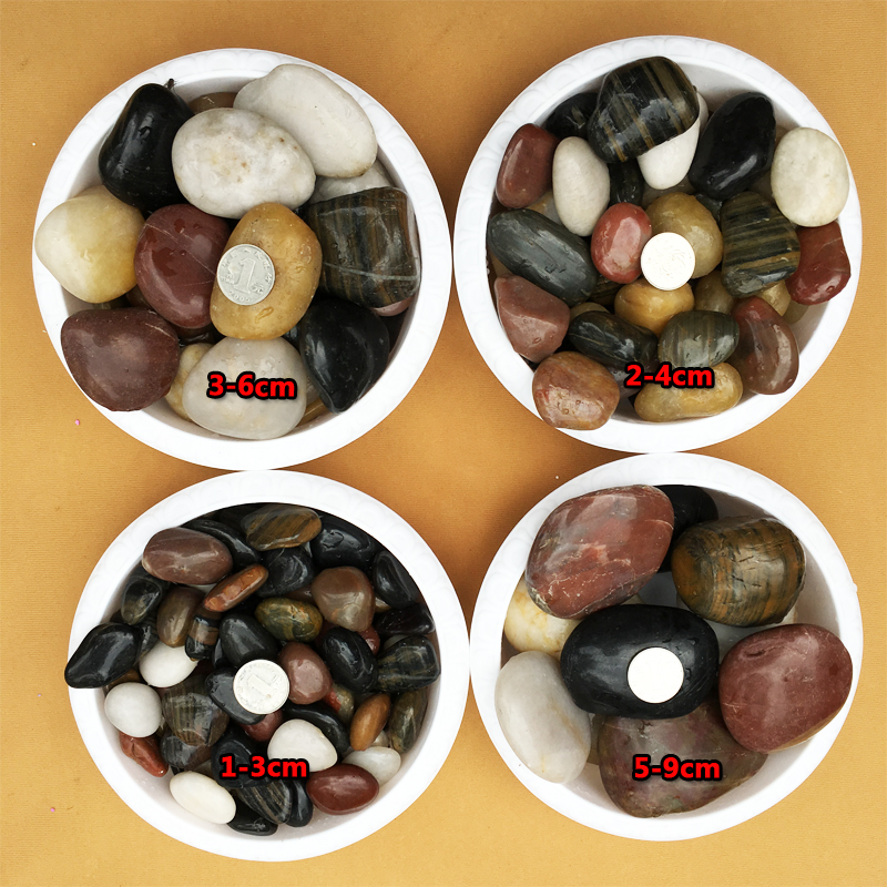 Polished cobblestone stone rain flower stone fish tank paving potted colorful goose warm stone goose soft stone fish tank decoration