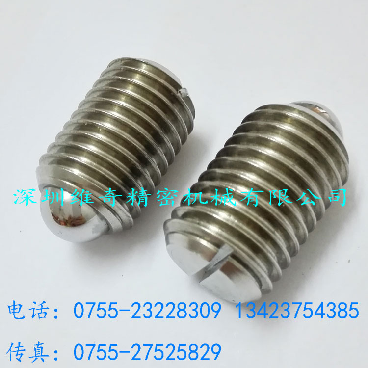 Stainless steel one-word groove thread M24*35 steel ball positioning column wave bead screw ball head top wire plunger spot