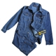 Quần yếm hàn phù hợp với nam cotton dài tay dụng cụ làm dày denim dịch vụ nhà máy điện quần áo dịch vụ bảo hiểm lao động mùa đông bộ thể thao nam đẹp Bộ đồ