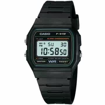 台湾官网直邮进口CASIO 复古潮流魅力电子表(绿框)_F-91W-3