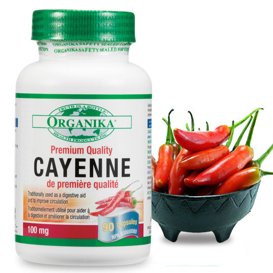 台湾官网直邮进口Organika优格康-唐辛子胶囊100mg (90颗/瓶)