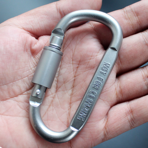 Multi-function outdoor aluminum alloy large mountaineering button with lock D type key button lock fastened security button