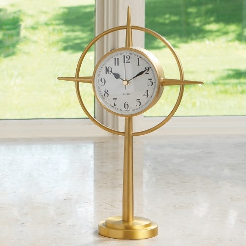 North Carolina American India imports brass star clock modern bedroom sitting clock quartz desk clock silent standing clock alarm clock