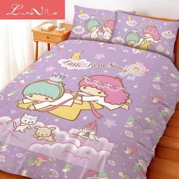 Luna Vita 双人 KiKi LaLa双子星四件式床包薄被台湾官网直邮进口