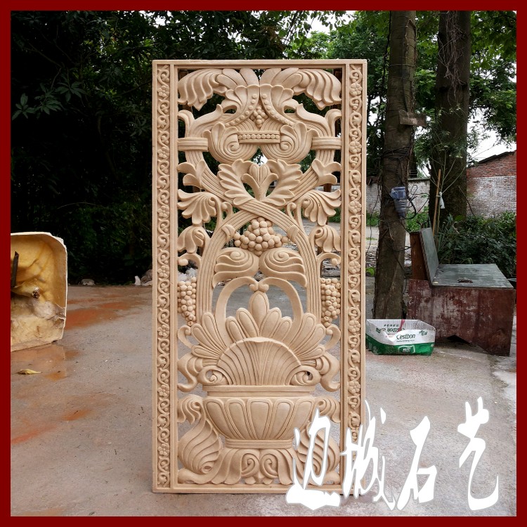 Biancheng stone art sandstone relief mural Hollow translucent relief background wall Glass fiber sculpture Cornucopia flower pot