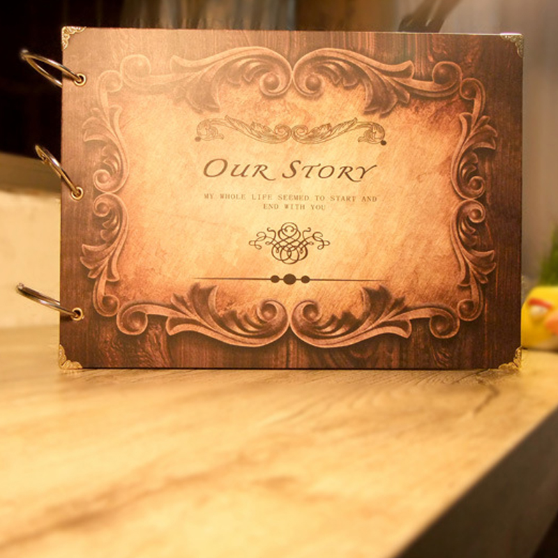 diy photo album photo album hand-pasted creative gift for couples our story photo album long mirror 10 inches