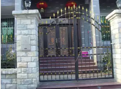 Wrought iron gate forged gate courtyard door courtyard door courtyard wall door villa door iron entry door