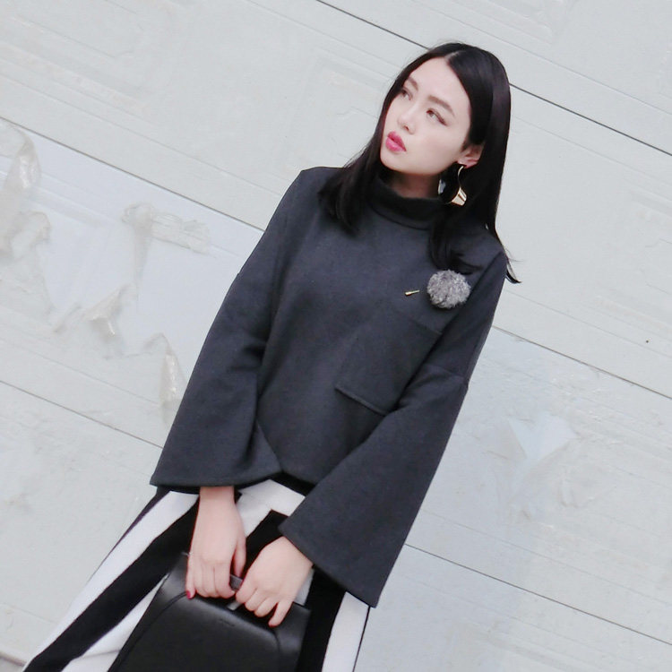 (LAMOBO exclusive @ special) gush thickened full cotton brocade cotton upright collar wide sleeves short blouses