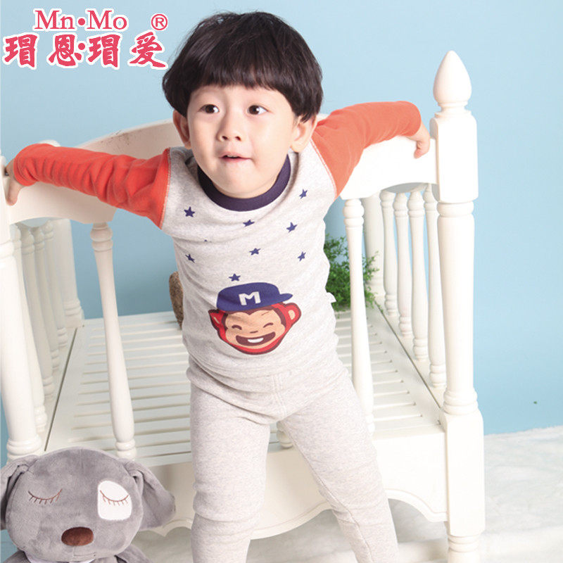 清仓瑁恩瑁爱儿童黄金绒保暖内衣套装冬秋衣秋裤加绒加厚男童婴儿