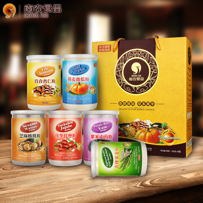 Nannong health five grains powder breakfast porridge for the elderly to eat as a gift food nutrition gift box