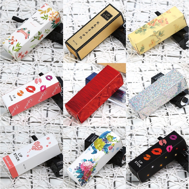 Fine Mouth Red Tube Paper Box Cow Leather Outer Packaging Moisturizing Lip Balm Gift DIY Valentine's Day Gift Set