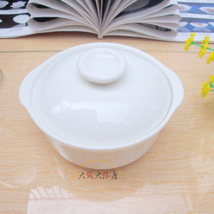 Bird's nest egg cup wing cup dessert cup water-proof stewing pot steaming bowl soup pot with lid bowl double ears small stewing cup