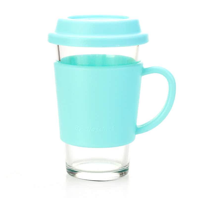 【苏宁易购】GLASSLOCK三光云彩钢化耐热玻璃水杯带把手500ml