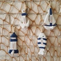 Special Mediterranean style Marine ornaments lighthouse boat sea anchor thermometer hanging with adhesive hook Wall