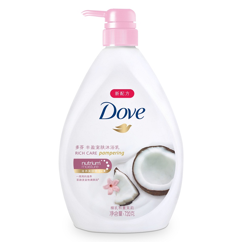 多芬/Dove 丰盈宠肤沐浴乳椰乳和蔓茉莉沐浴露 720ml 锁水保湿