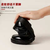 Кожаная обувь для мальчиков, черные детские кожаные туфли в британском стиле, маленькие кожаные туфли для больших, средних и маленьких мальчиков, весенняя и осенняя студенческая обувь 2024 года.