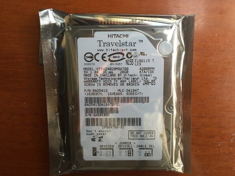 Red Red Digital Brand New Stock Original Dress 2 5 Inch Hitachi 20G Laptop Hard Disc IDE Parallel Port PATA