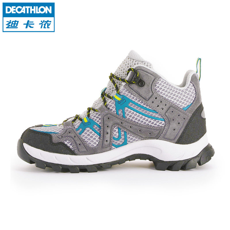 迪卡侬 户外登山鞋女款 轻便透气高帮 徒步鞋越野运动鞋 QUECHUA