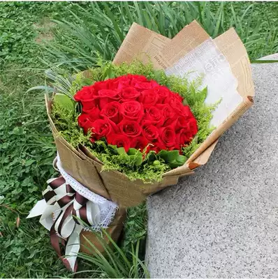 33 champagne rose red rose pink pink Shanghai city flowers express bouquet birthday Beijing Nanjing Hangzhou Suzhou